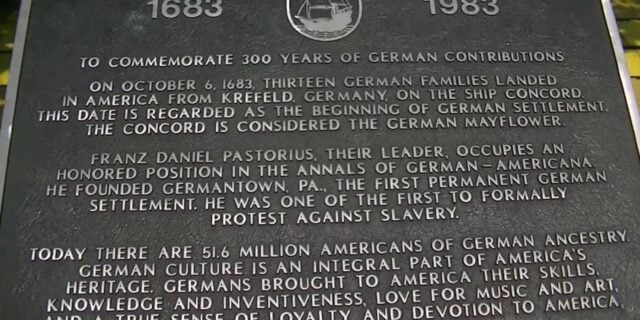 OTD in 1683: Thirteen Mennonite families arrived in Philadelphia from Germany.