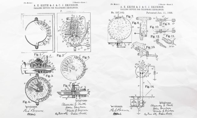 OTD in 1896: The application first dial telephone patent was submitted by the Erickson Brothers.