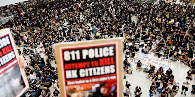 OTD in 2019: Thousands of anti-government protesters disrupted Hong Kong International Airport.