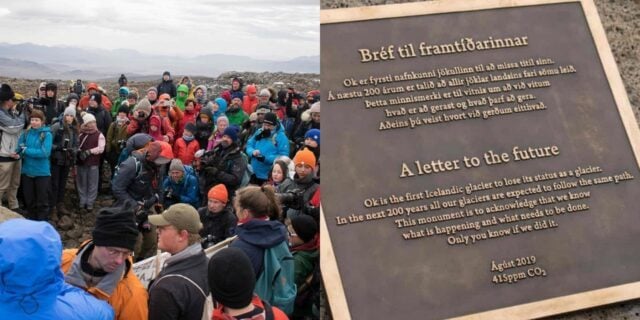 OTD in 2019: A funeral was held in Iceland for the loss of the Okjökull glacier.