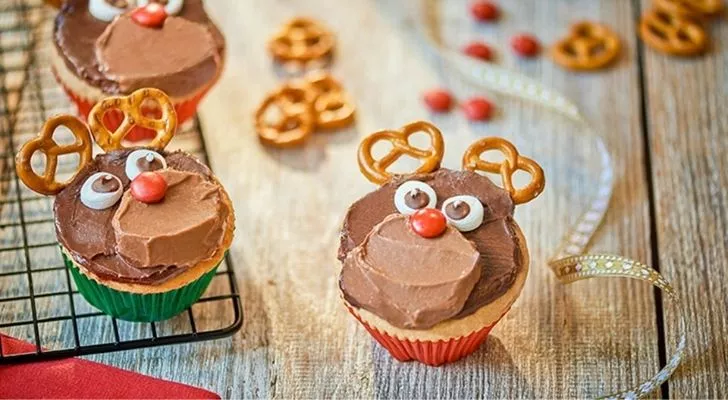 Cute little Rudolph cupcakes