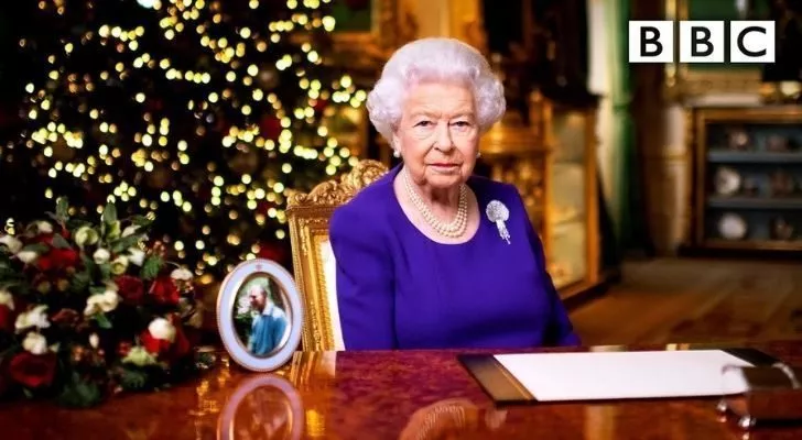 The queen giving her Christmas Day speech
