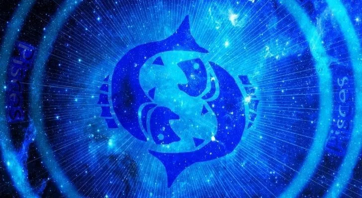 The Pisces zodiac fish symbol