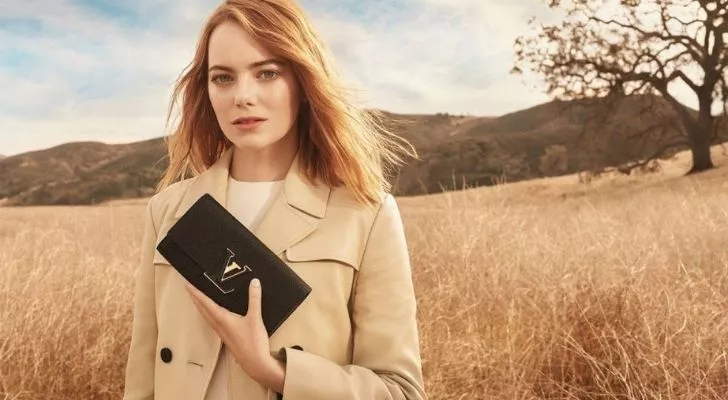 Emma Stone advertising a Louis Vuitton purse