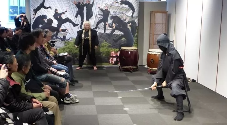 A modern day ninja performing at Mie University in Japan