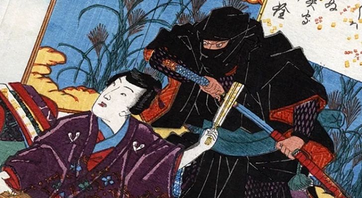 Representación artística de un ninja a punto de asesinar a alguien