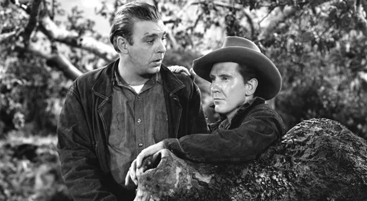 A scene from the 1939 movie adaptation of the movie Of Mice and Men
