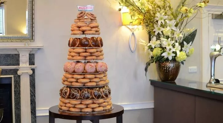 Krispy Kreme's wedding tower of doughnuts.