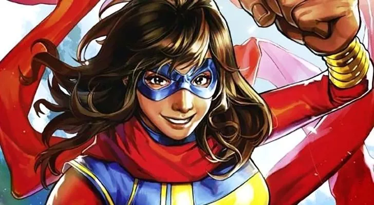 Kamala Khan, a teenage American Muslim from Jersey City, as Ms. Marvel.