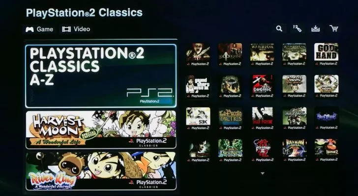 Catalogue of the PS2 games.