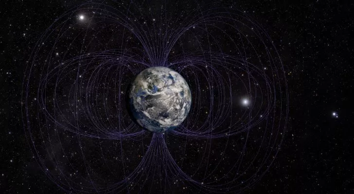 Uzaydan Dünya'da gösterilen manyetik alan