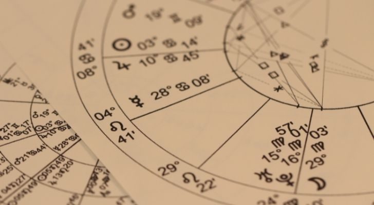 A close up of a zodiac sign chart showing the Leo sign.