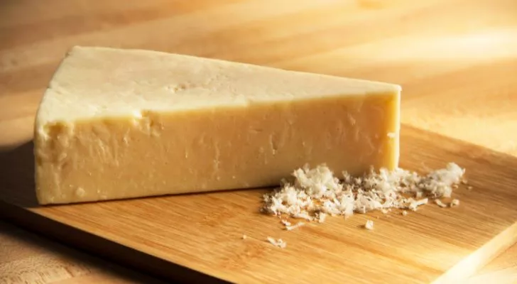 A yummy crumbly block of parmesan