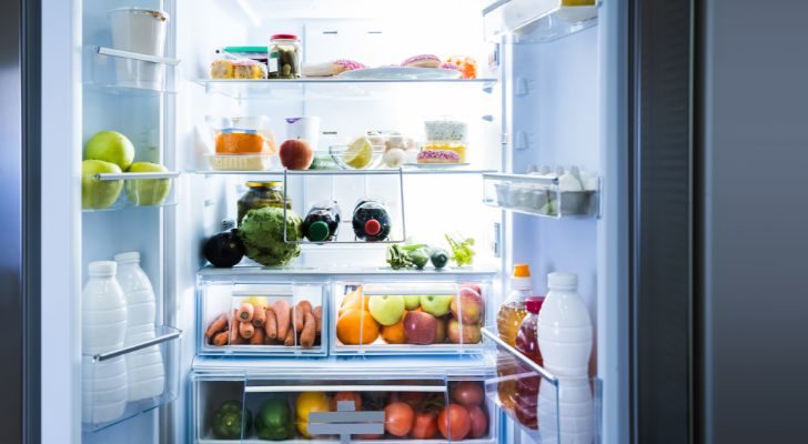 A fridge full of food