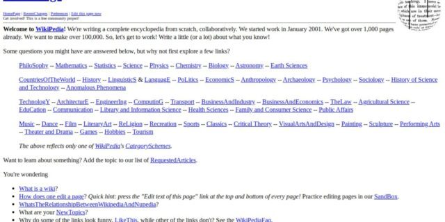 OTD in 2001: Wikipedia was launched.
