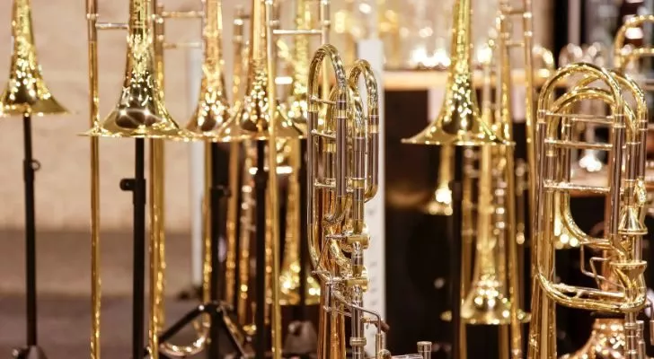 Many shiny, but perhaps pricey trombones