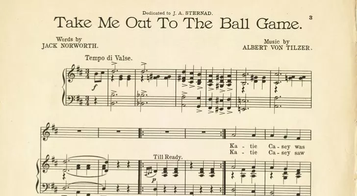 Sheet music for "Take Me Out to the Ballgame"