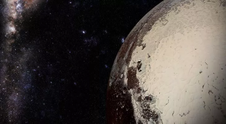Ice-covered pluto