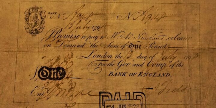 OTD in 1797: The Bank of England printed the first one-pound and two-pound banknotes.