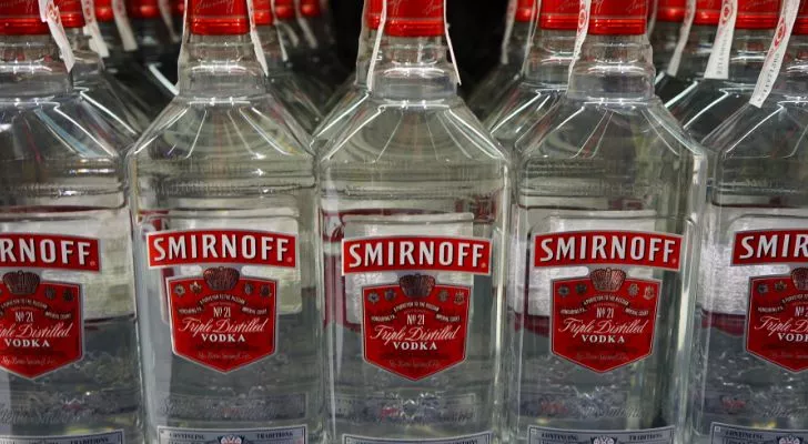 Bottles of Smirnoff vodka 