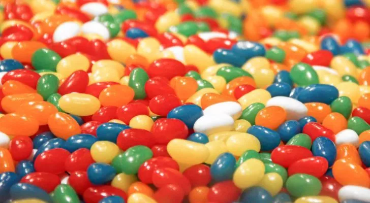 A large collection of multicolored jelly beans