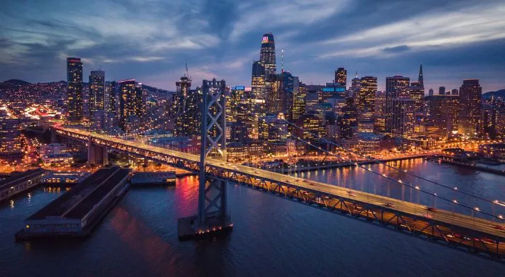 A view over San Francisco at night