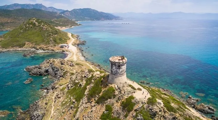 An aerial view of Corsica