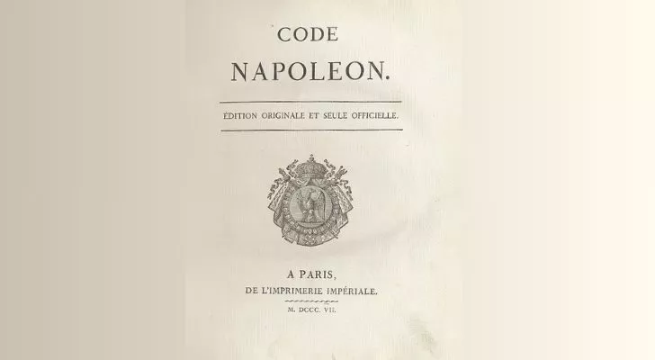 The first page of the napoleonic code
