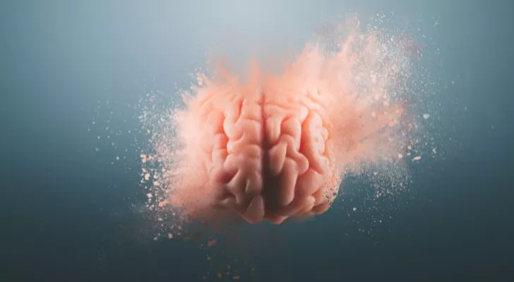 A depiction of a brain exploding
