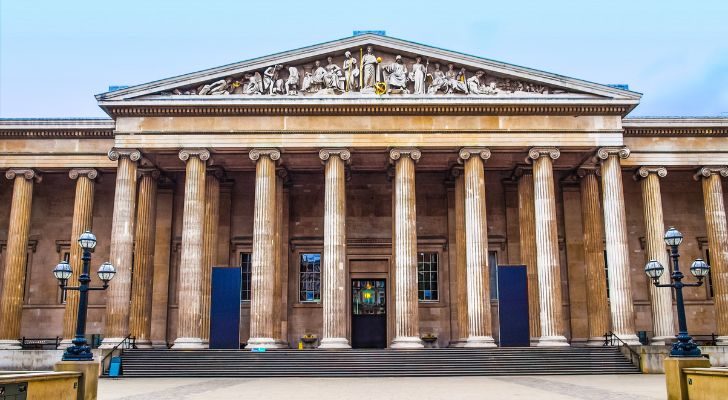 The front of the British Museum in London