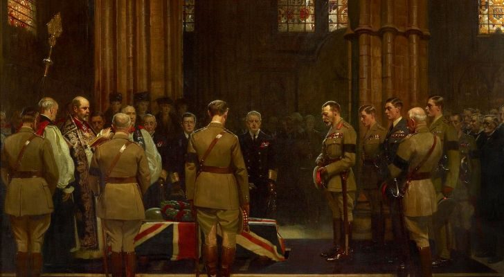King George V at the burial of The Unknown Warrior in Westminster Abbey