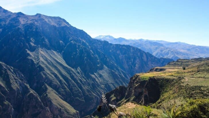 Cotahuasi Canyon with rugged mountains and steep cliffs, showcasing its vast depth and dramatic landscape in Peru