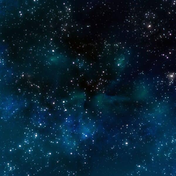 A starry night sky with numerous stars scattered across a dark, deep blue background