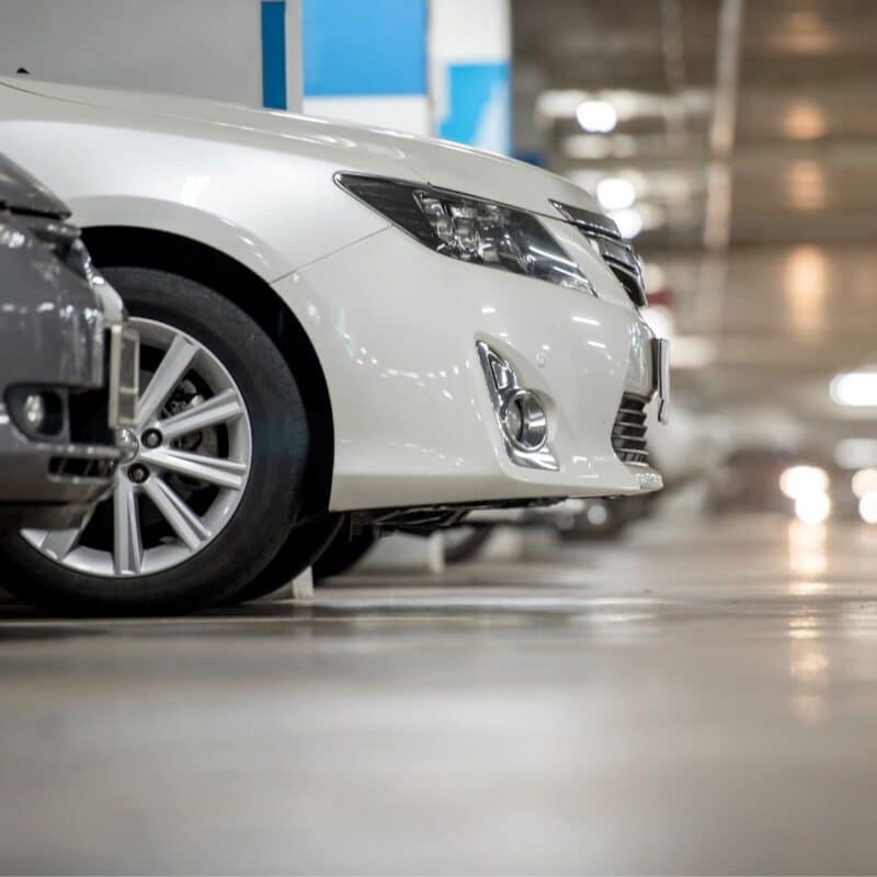 Cars parked in an indoor parking facility in Japan
