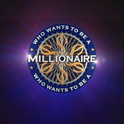 Logo of "Who Wants to Be a Millionaire" on a dark blue background