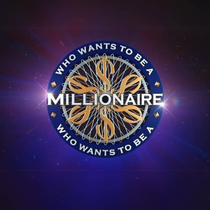 Logo of "Who Wants to Be a Millionaire" on a dark blue background