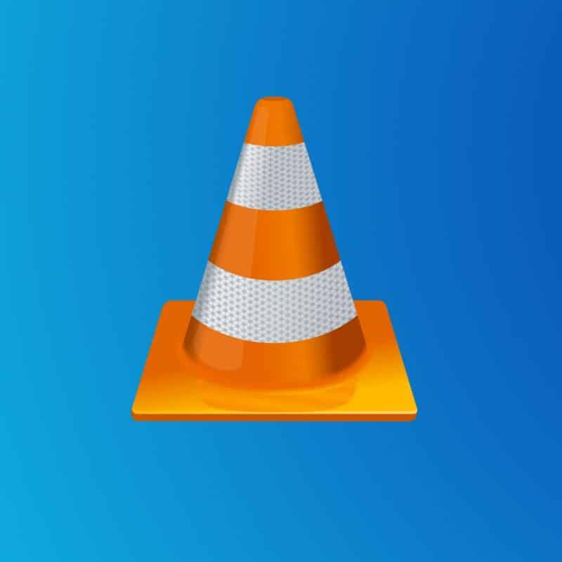 VLC media player icon against a blue background