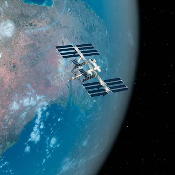The International Space Station orbiting Earth