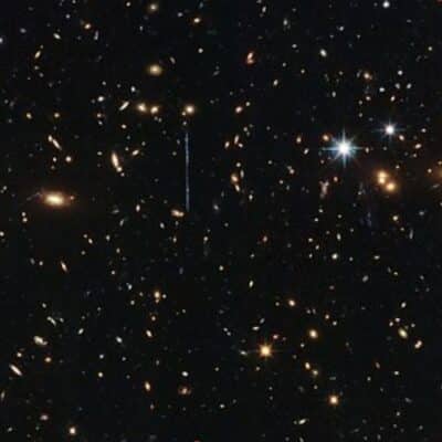 El Gordo galaxy cluster filled with numerous distant galaxies and stars