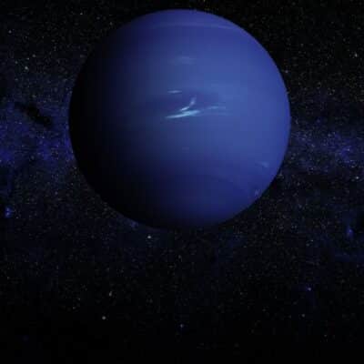 Neptune set against a star-filled space background