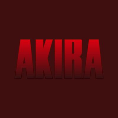 Red gradient text reading AKIRA on a dark red background