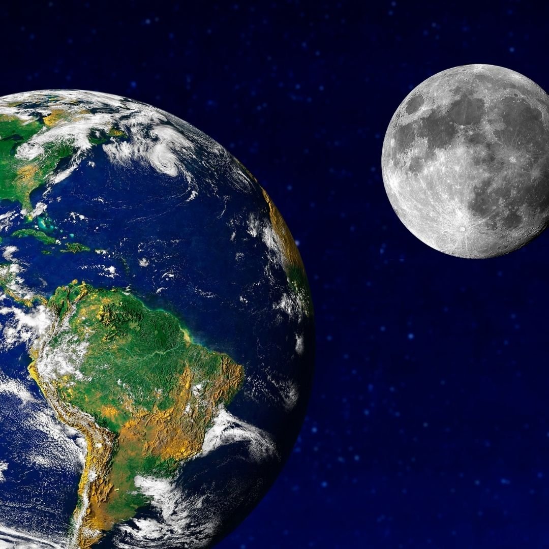 Earth’s diameter is about 3.7 times that of the Moon, but it has roughly 50 times more volume and 81 times more mass.