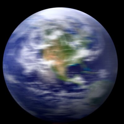 Blurry image of Earth showing rapid rotation