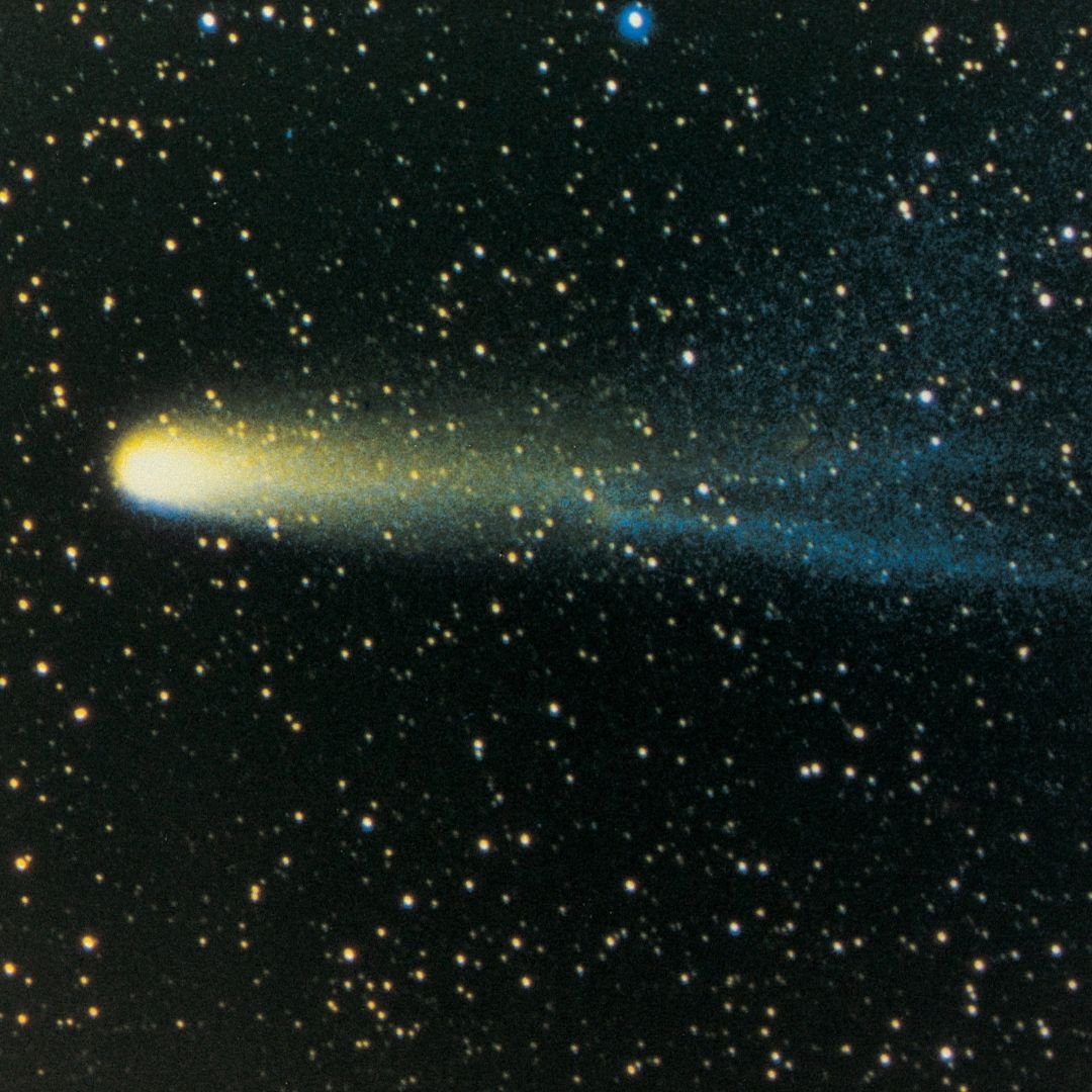 Halley’s Comet passes by Earth roughly every 75 years, making it the only known comet bright enough to be seen with the naked eye twice in a single lifetime.