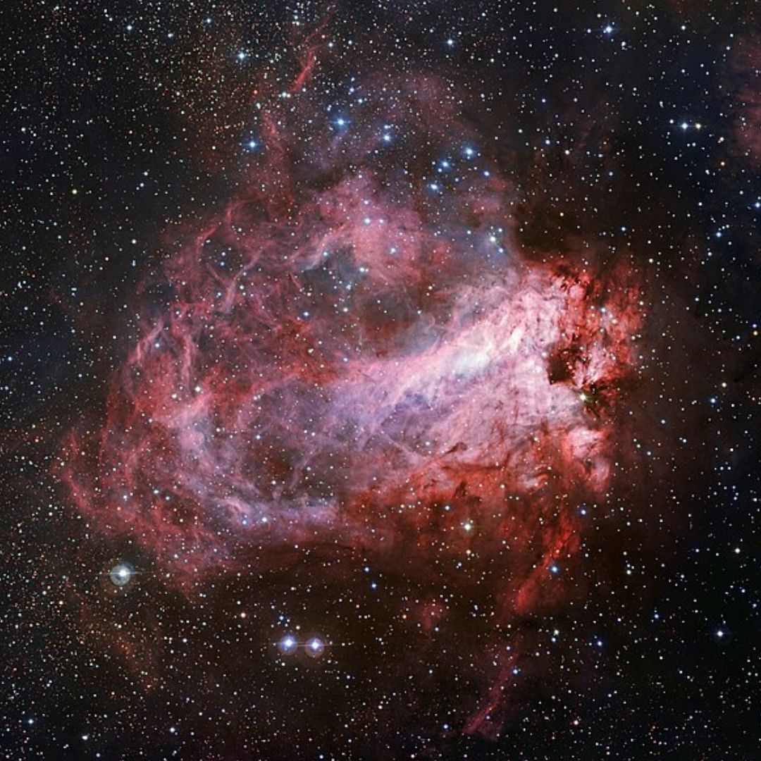 The Omega Nebula, measuring 15 light-years across, is one of the largest star-forming regions in the Milky Way.