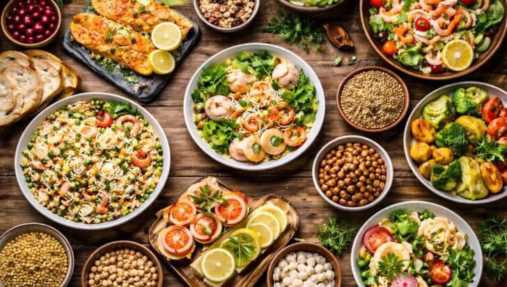 An assortment of meatless dishes