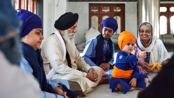 A group of Sikhs gathered together